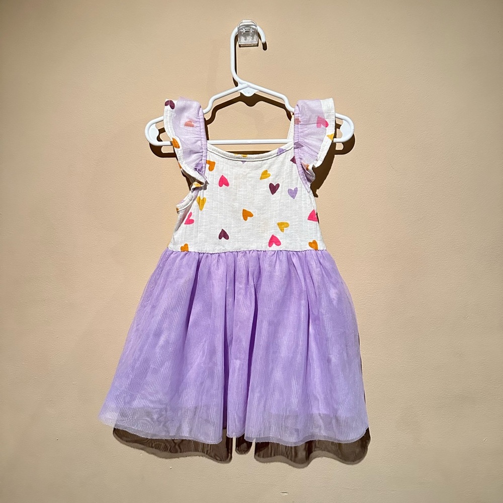Cat & Jack Purple Heart Print Casual Dress